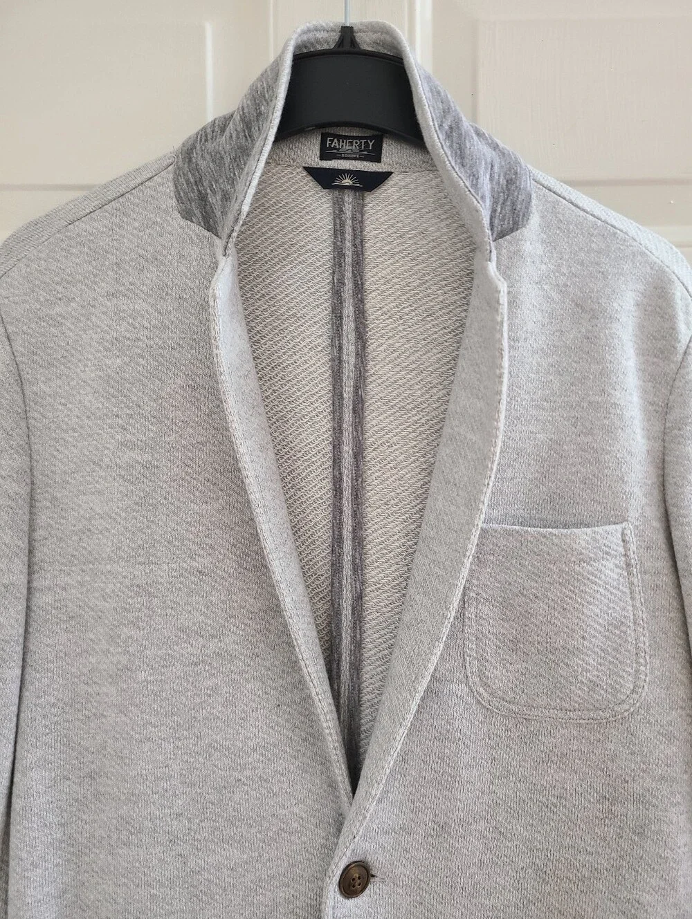 NWT Faherty Inlet Knit Blazer Jacket Men's Size M Heather Gray Unstructured